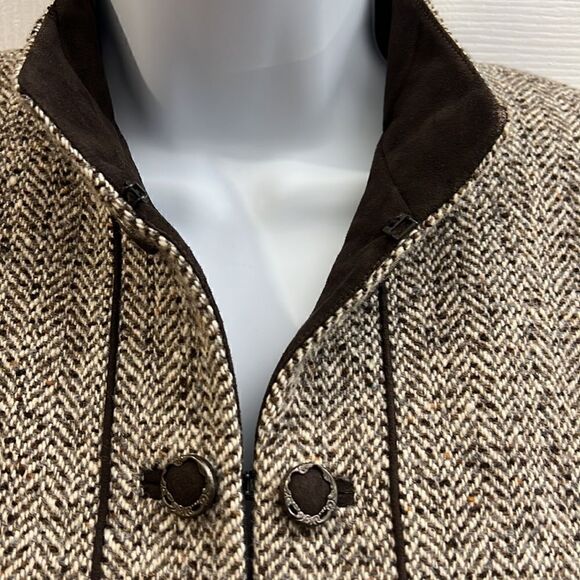 Tahari tweed brown jacket size 6 - Picture 4 of 10